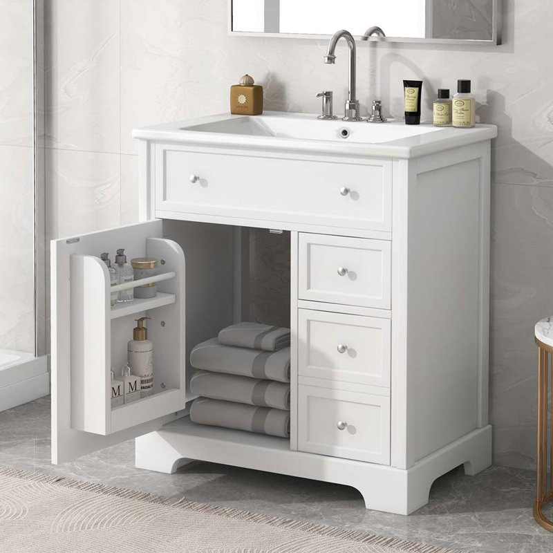 Meuble-lavabo simple avec comptoir Sharitha 30