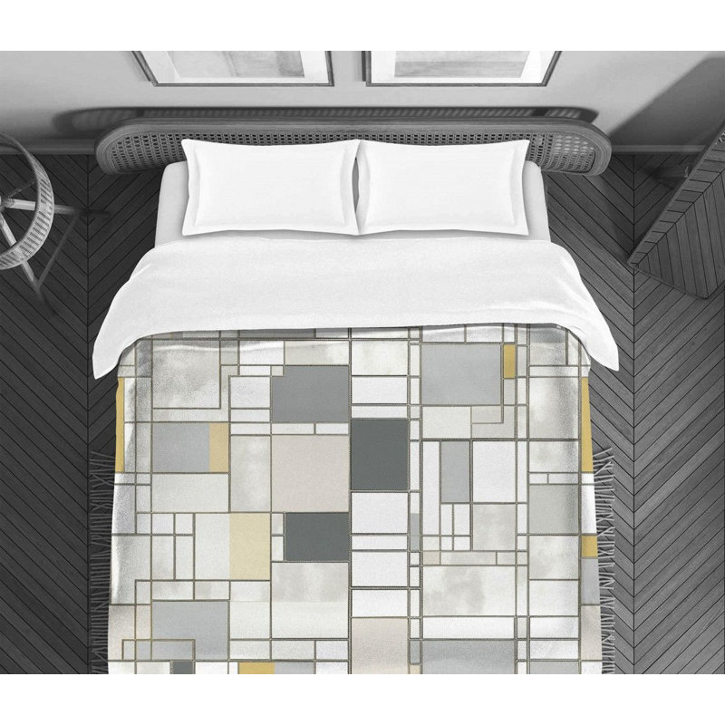 Comire Mondrian Geometric Geometric Shapes Comforter, Queen