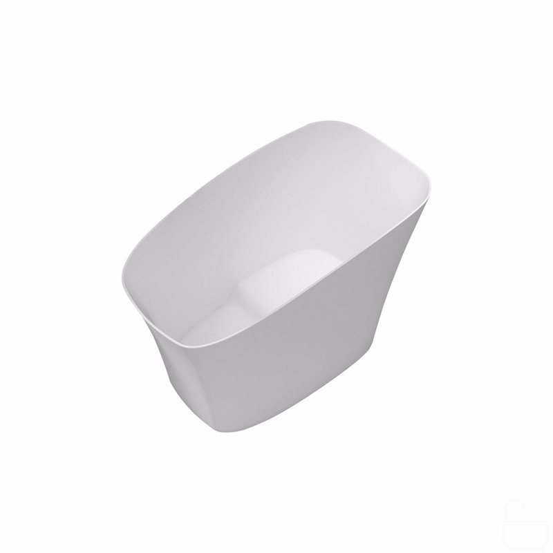 51 Inch Solid Surface Soaking Bathtub - Deep Soak Freestanding Tub