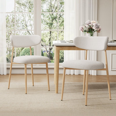 Chaise de salle à manger rembourrée 19,7 "avec pieds en métal Kitch