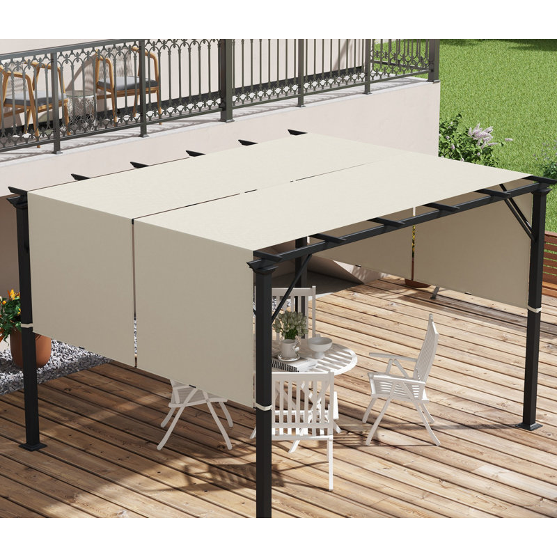 2 Pcs 18 x 4ft Pergola Shade, UV Protection Pergola Canopy, Khaki