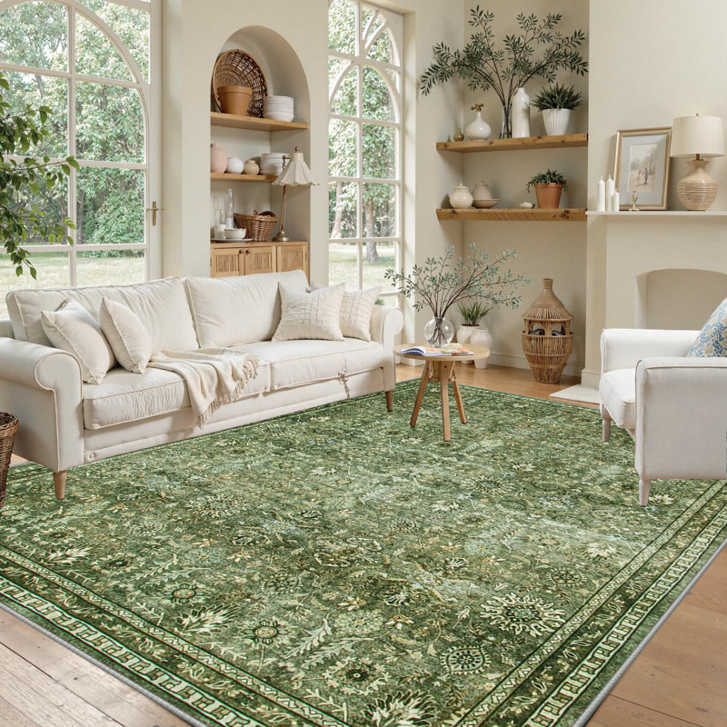 Tapis rétro Vintage, Rectangulaire 8 pi x 10 pi