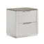 Collection de chambre à coucher grand luxe Monaco avec finition blanche ultrabrillante, accents de marbre gris et éclairage à DEL intégré-823286605-823286606