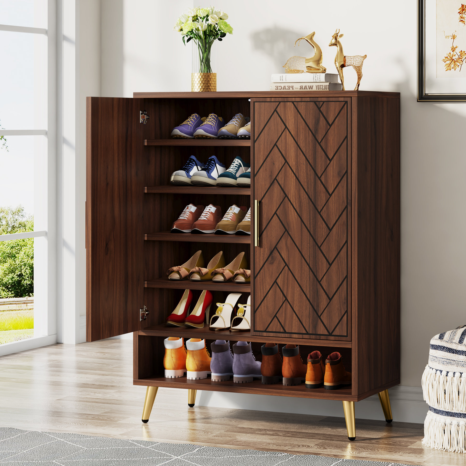 Mercer41 24 Pair Shoe Storage Cabinet & Reviews | Wayfair