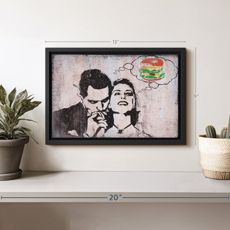 True Love Burger, reproduction sur toile, H 9 po x l 13 po