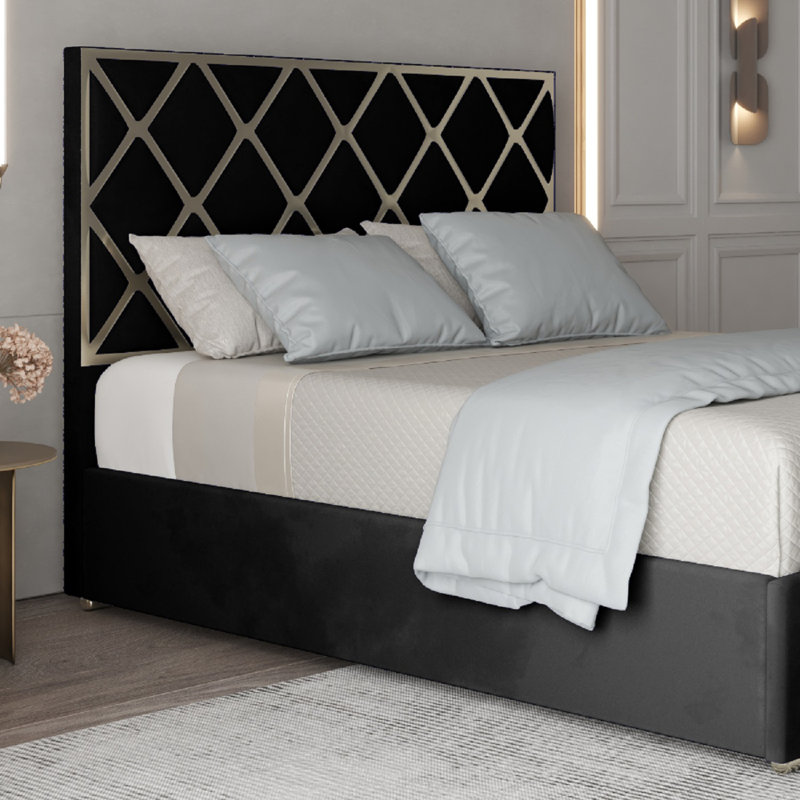 Anatalia Upholstered Bed, Single (3'), Black