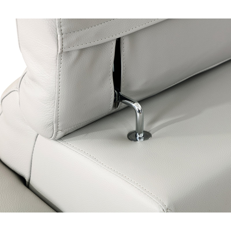 Siège en cuir gris 98,62 lb avec coussin en mousse et pieds en acier inoxydable
