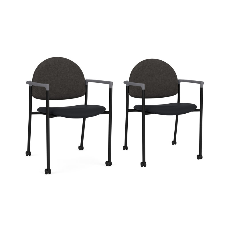 Chaise d'invité à chat avec roulettes, Noir, Modena Black / Archetype Smoke