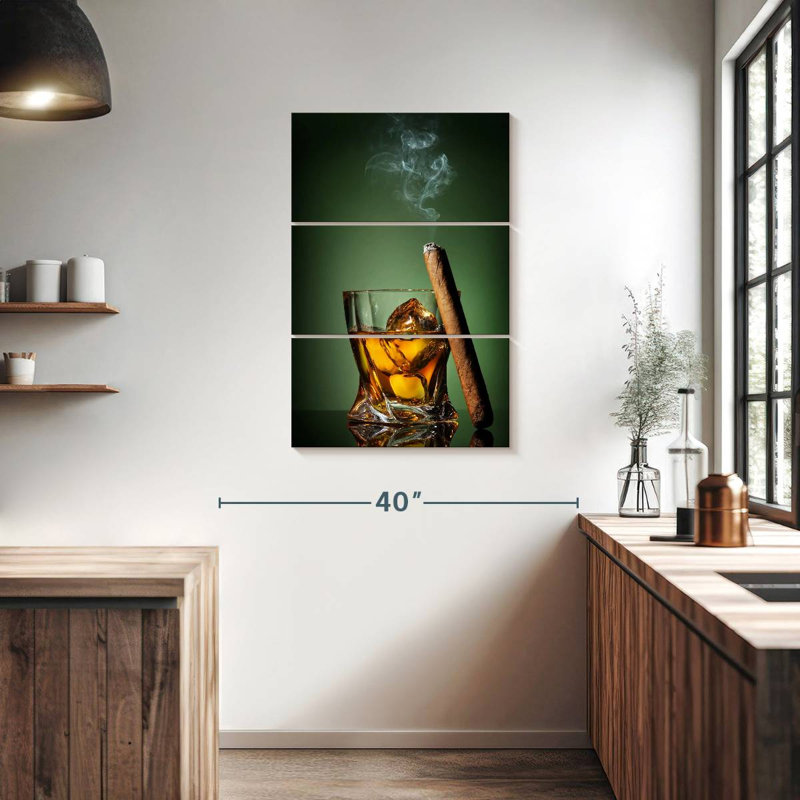 Yarlin whisky froid et cigare, H 38 po x l 24 po