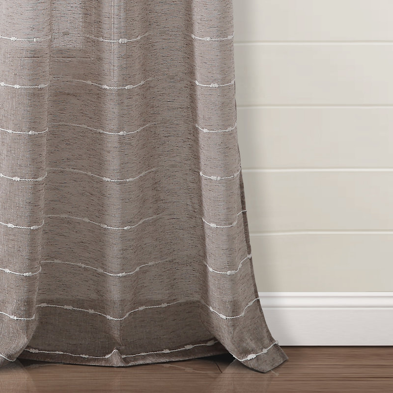 Sheer Curtain Pair, 38" W x 120" L, Brown
