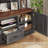 Farmhouse Entertainment Center For 60 Inch Tv, With 2 Led Lights, Power Outlets & Storage Shelf-597770545