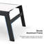 Chaise longue d'extérieur en aluminium avec table d'appoint et coussin pour la piscine extérieure-95048834