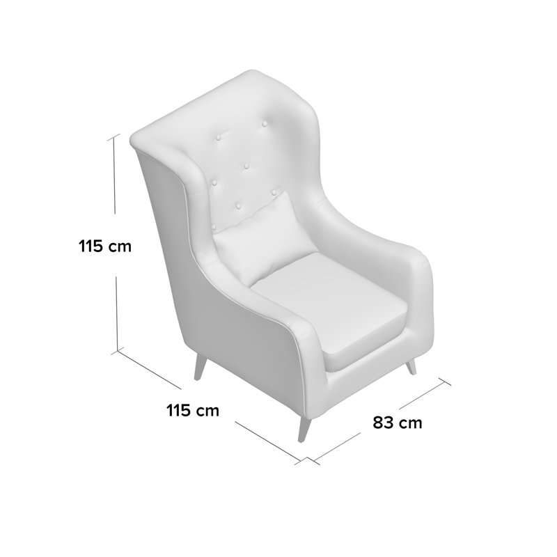 Noah Upholstered Wingback Chair, Beige