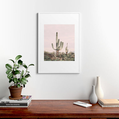Cactus rose pastel - impression d'un seul cadre photo