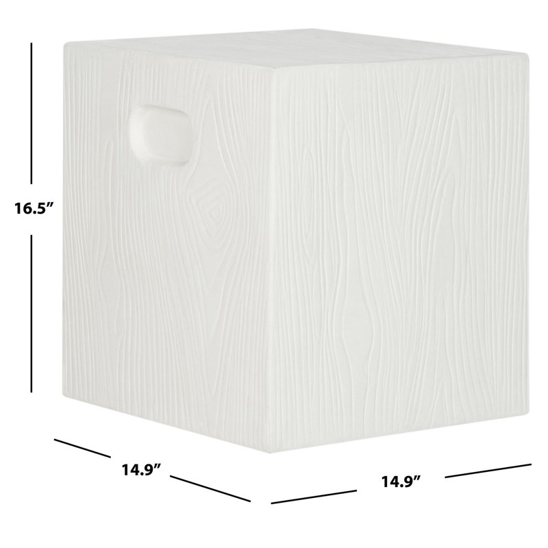 Quiles Concrete Top End Table, Ivory