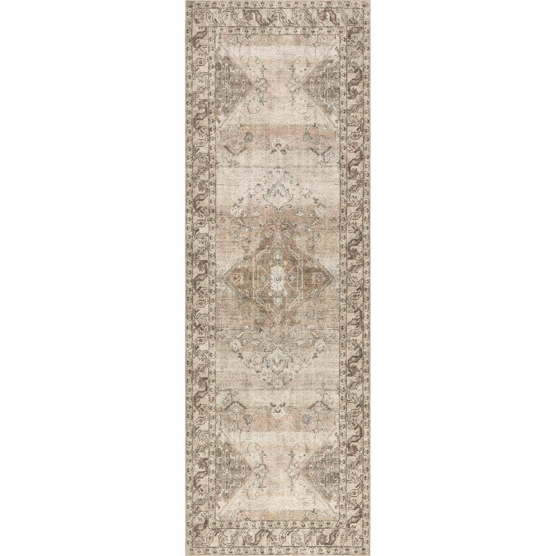 Tapis en mélange de jute de polyester Jeccica, Tapis de couloir 2 pi 8 po x 8 pi