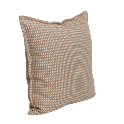 Natural Check Self-Flange Accent Pillow