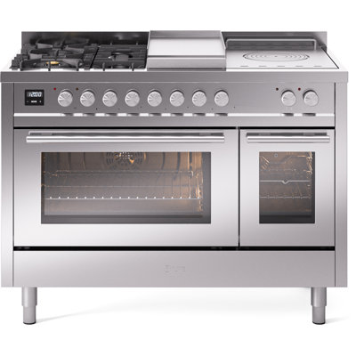 ILVE ProfessionalPlus II 48 Dual Fuel Range, knobs