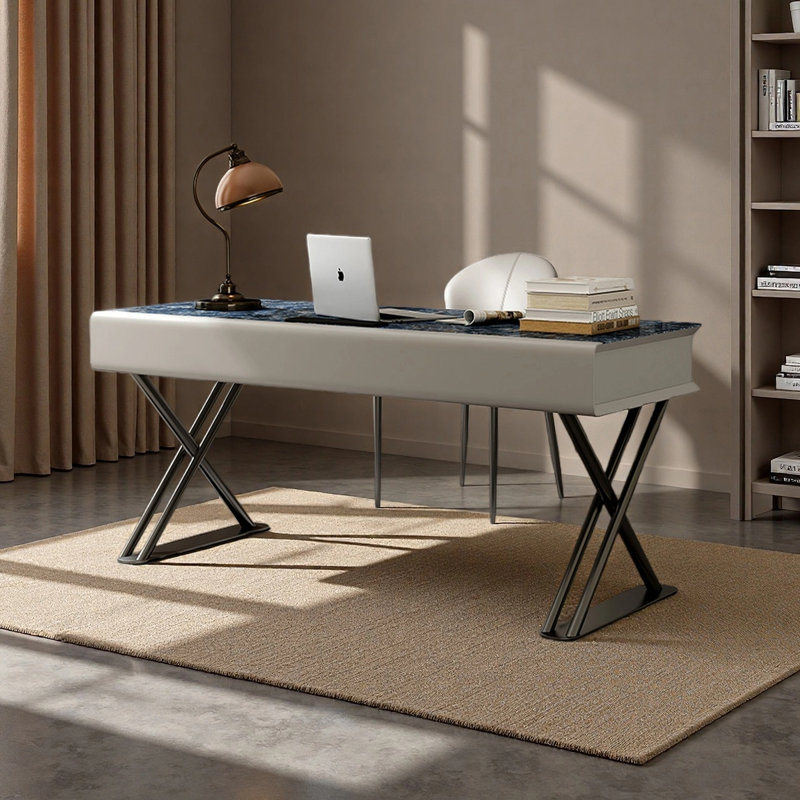 Italian minimalist modern desk, 29.53" H x 55.12" W x 27.56" D