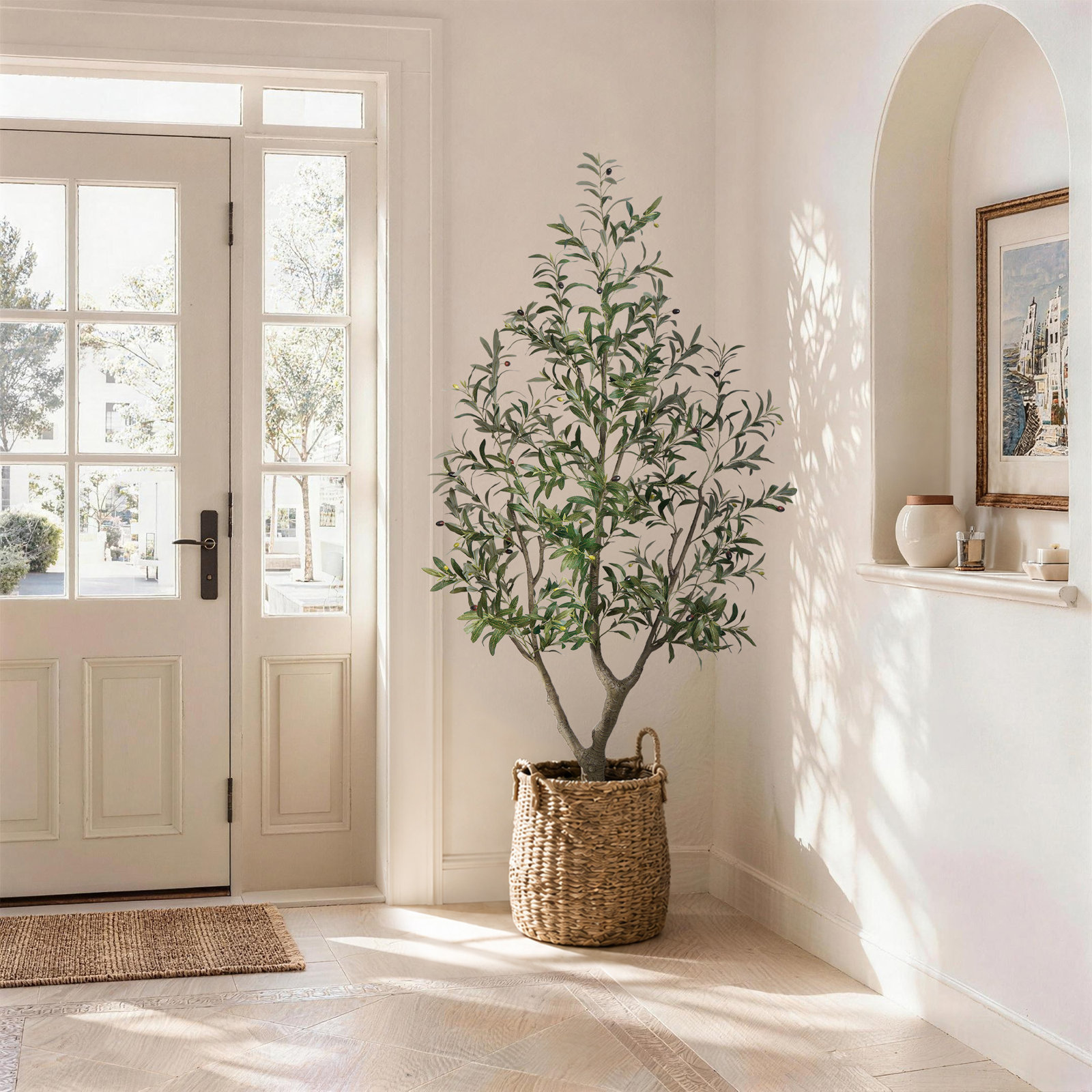 Olive Tree in Pot, 41.34"H x 8.66"W x 7.48"D