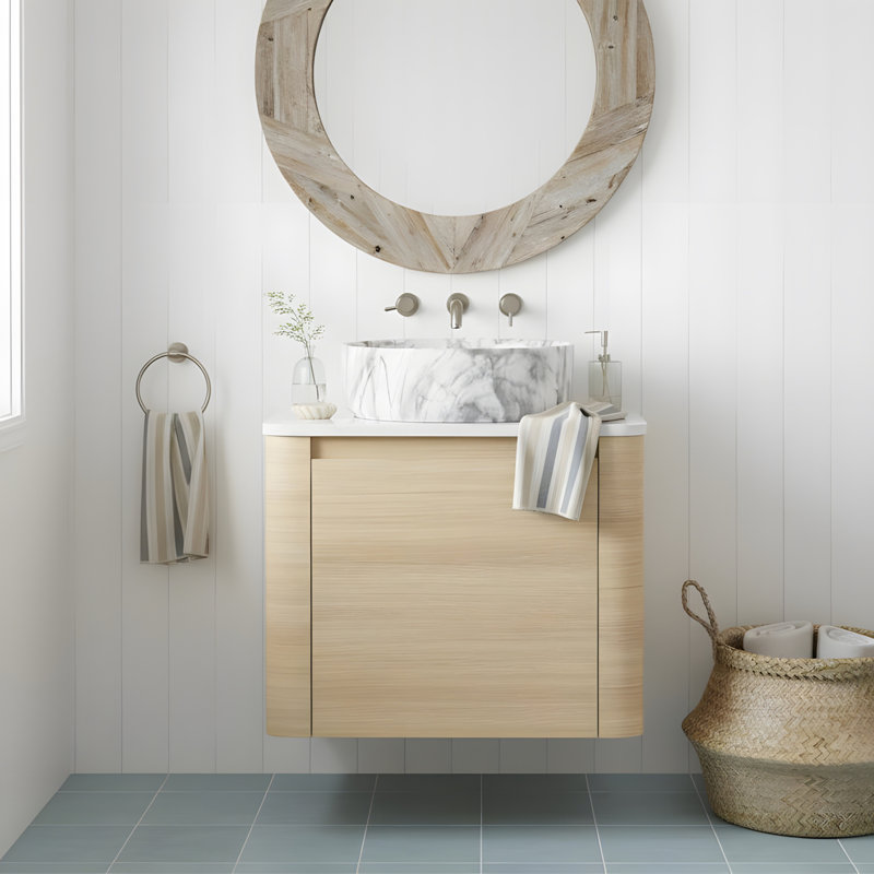 24-inch wall-mounted bathroom vanity with ceramic sink