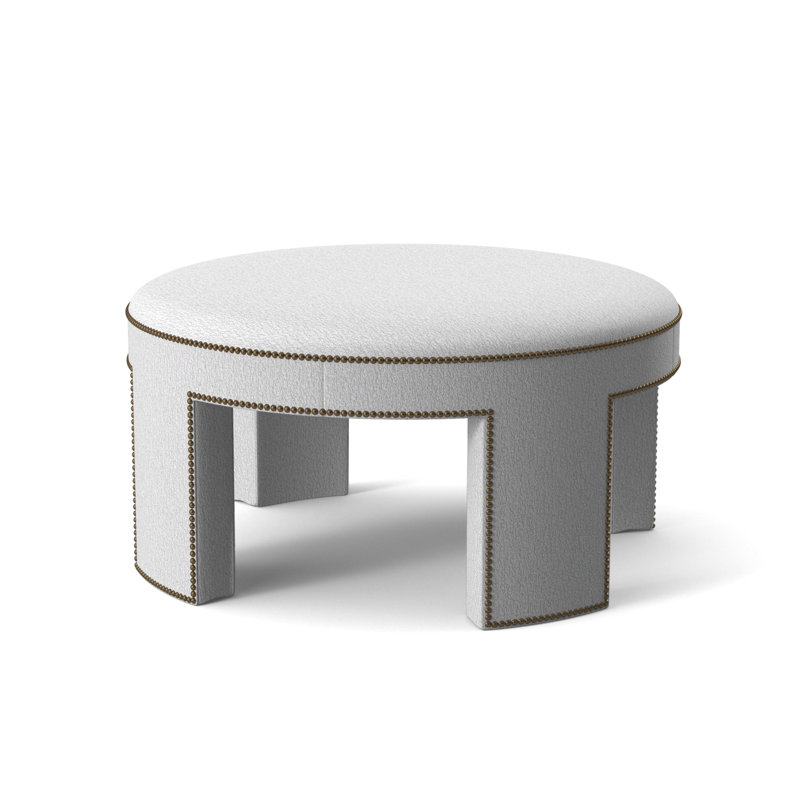 Durant Round Ottoman, 18.75"H x 33.5"W x 33.5"D, Snow 71630L10