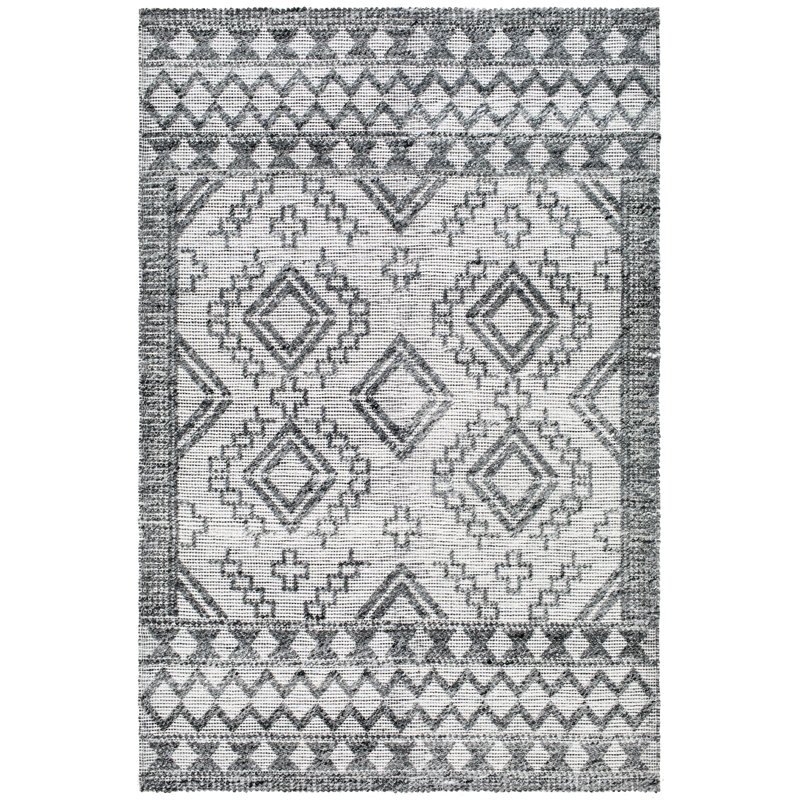 Geometric Area Rug, Dark Gray, Rectangle 2' x 3'