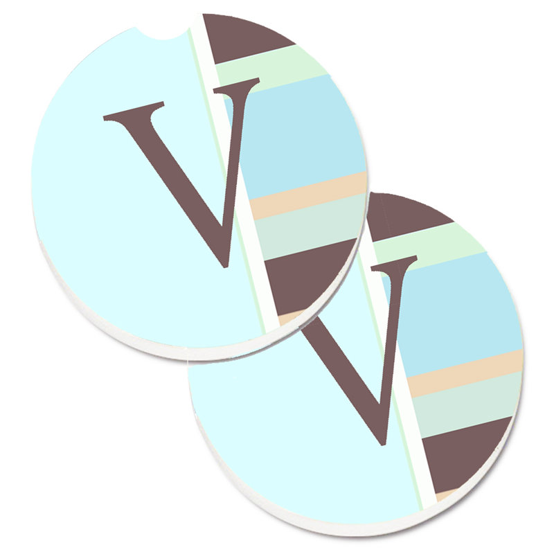 Sous-verre voiture monogramme initial, V, Mauve
