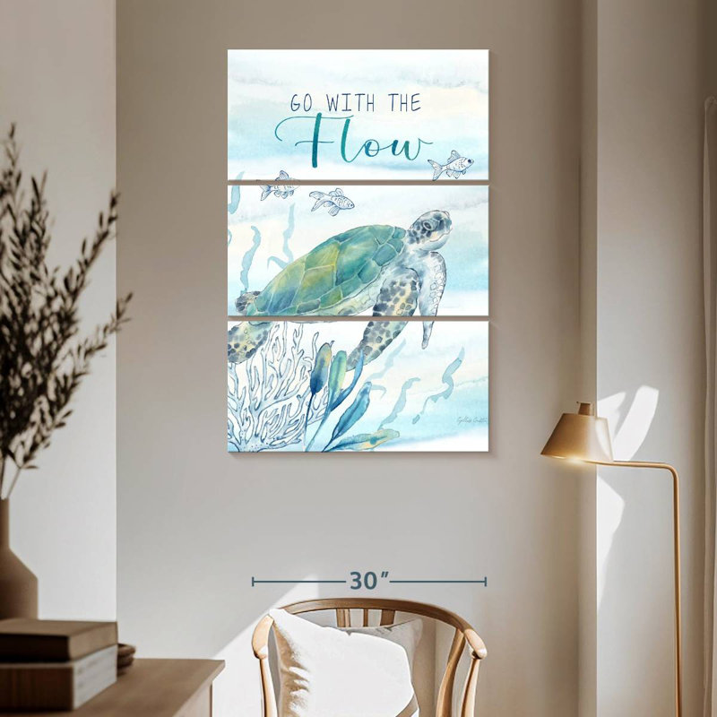 Grande mer bleue III, H 65 po x l 42 po