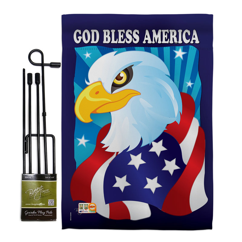 Ensemble de drapeaux en polyester 19 x 13 po Bourne Freedom Eagle
