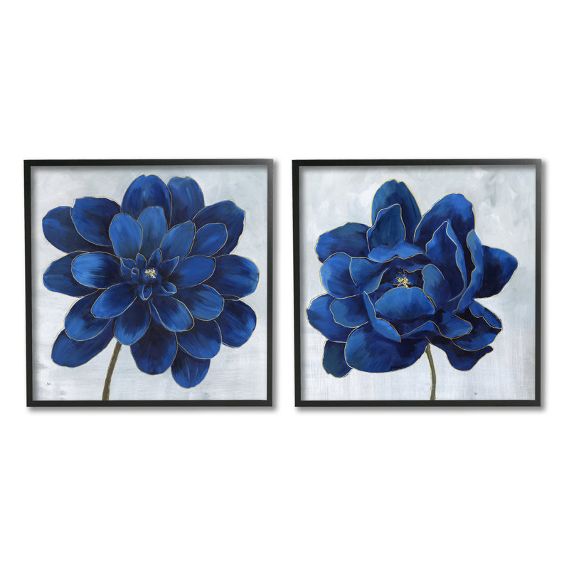 Ensemble de 2 peintures encadrées sur panneau de fibres à densité moyenne, Giclée encadrée noir minuit