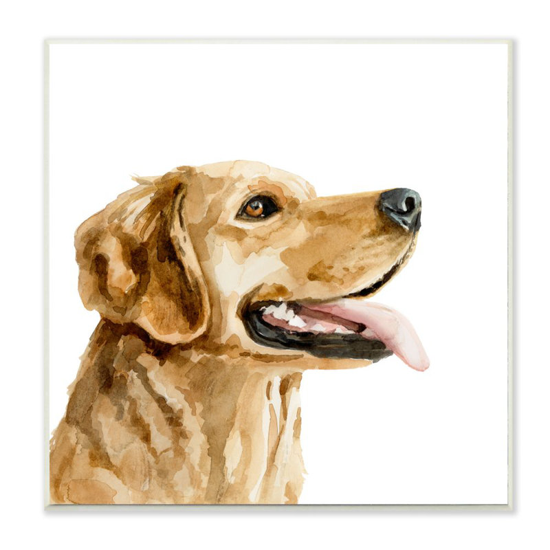 Labrador Portrait Dog House Pet par Victoria Barnes - reproduction d'art, H 12 po x l 12 po x P 0,5 po, Plaque murale