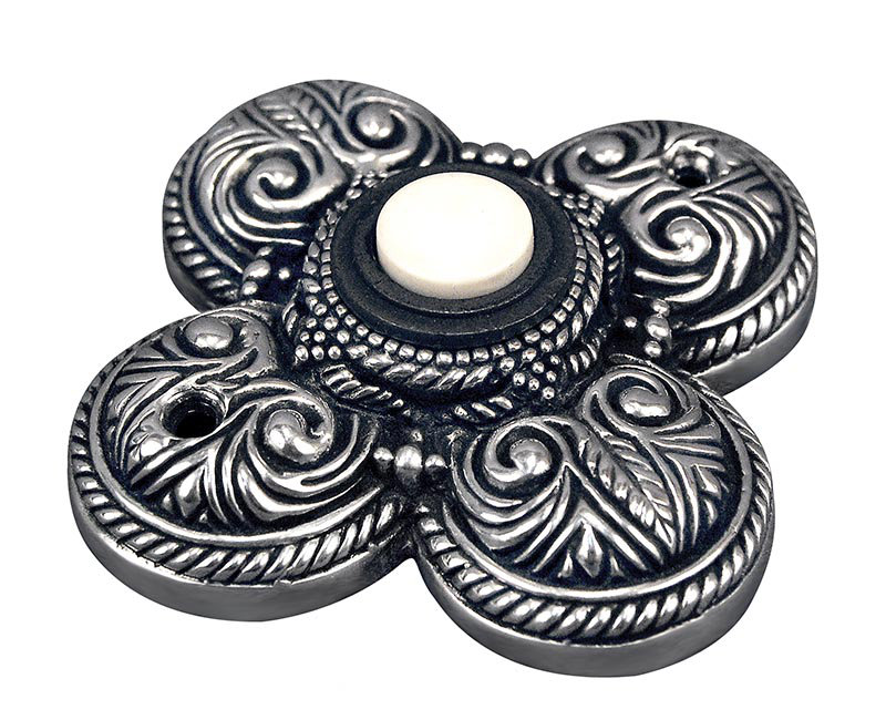 Napoli Push Button Doorbell with Compatibility, Antique Silver