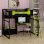 Lit mezzanine en bois avec bureau-260935927