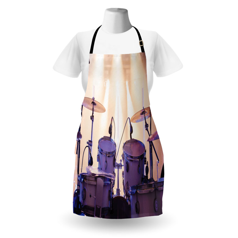 Tablier de tambour East Urban Home, cuisine de jardinage, taille adulte, pêche aubergine pâle