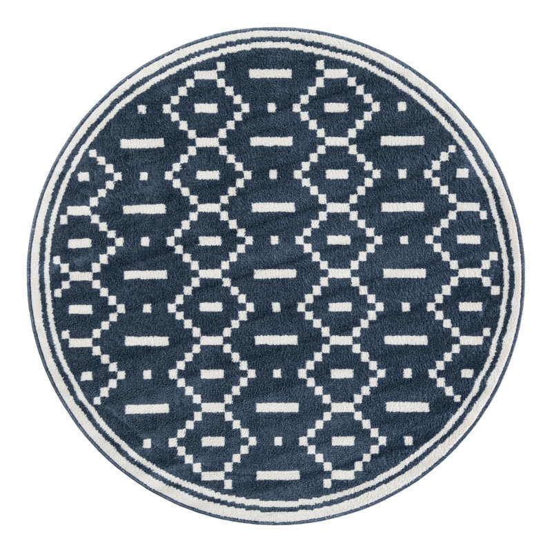 Latitude Run® Begna Nikolis Rug Blue, Round 5'1"
