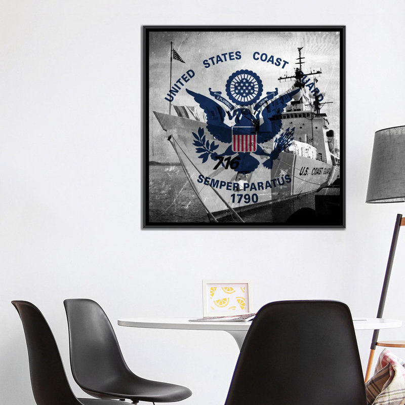 Drapeau de la garde côtière, coupeur de la garde côtière Dallas avec Lomo, impression sur toile, H 18 po x l 18 po x P 1,5 po