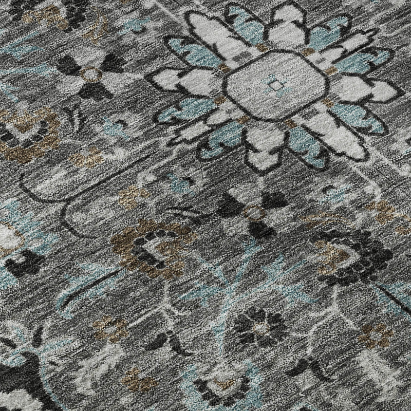 Tapis Global Premium lavable à la machine Villers AMF2564, Black, 3' x 5'