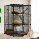Tucker Murphy Pet™ Cat Cage Multi-Purpose Cat Enclosure, DIY Indoor Playpen And Kennel With Large Hammock For Cats And Small Animals