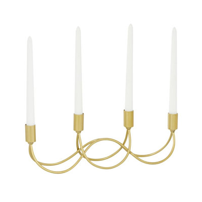 Cosmoliving By Cosmopolitan Gold Metal Contemporary Candelabra