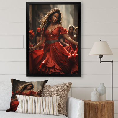 Corriana Red Cuban Dancers sur toile