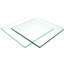 Table carrée en verre trempé de 3/8 po d'épaisseur 39,3 x 39,3 po, style bord poli, verre transparent à facteur de stabilité élevé, se brise en petits granules