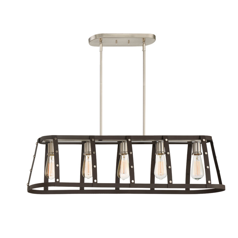 Luminaire suspendu linéaire pour îlot de cuisine 5 lumières Newell