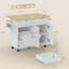 51" Kitchen Island with Power Outlet Drop Leaf Kitchen Cart White-1540606111