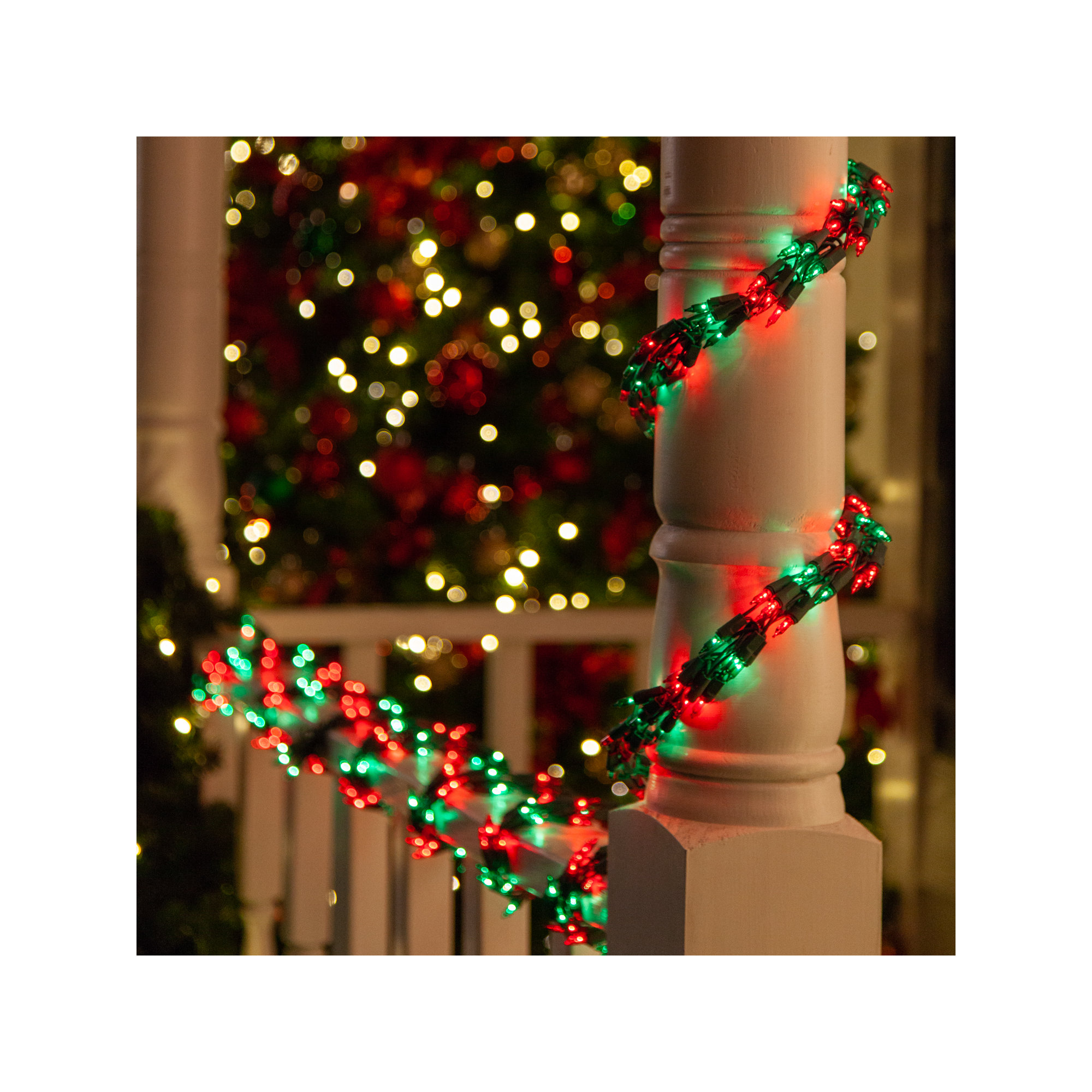 300 Bulb Garland String Lighting, Red and Green