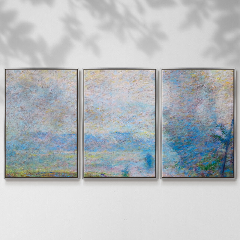Path in the Fog, 1887 - Multi Piece Framed Canvas, 36" H x 75" W x 2" D, Silver