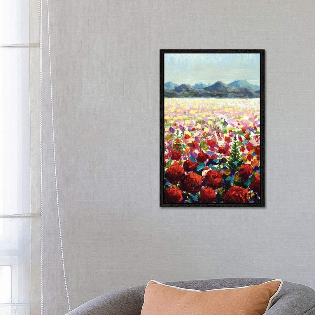 Alpine Meadows Red Wildflower Poppies In Mountains von Valery Rybakow - Gallery-Wrapped Canvas Giclée