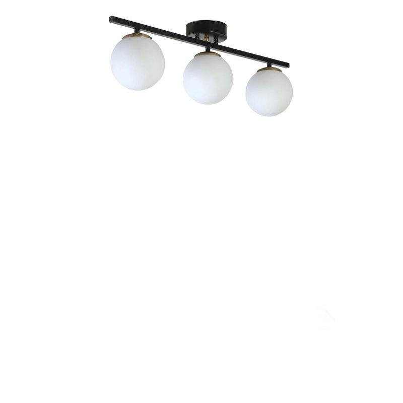 Chandle Flush Mount, Black/White