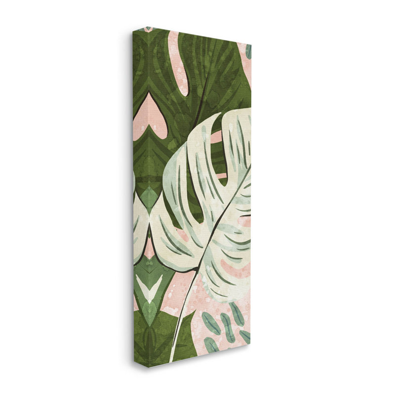 «Tropical Monstera Leaf Shapes» par Ziwei Li, L 17 po x H 40 po x P 1,5 po, Toile tendue