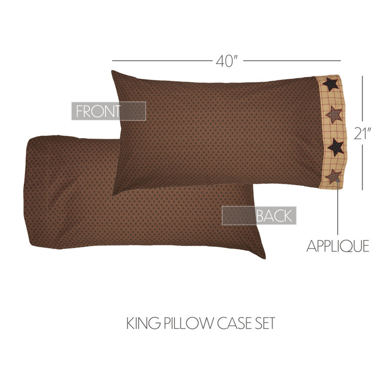 Bingham 100% Cotton - Set of 2, King Pillowcase Set